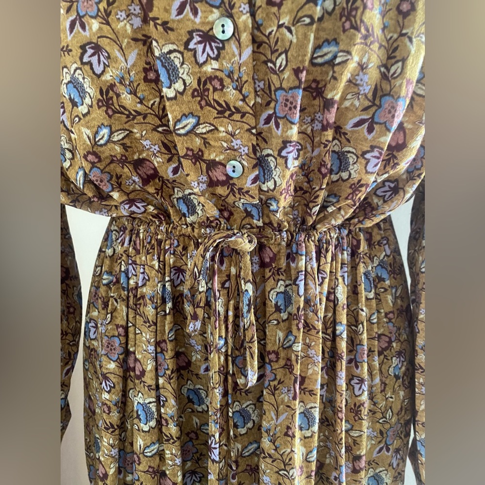 Rebecca Minkoff Helen Floral Dress. Color: Golden Yellow. Multi: Floral - Picture 9 of 11